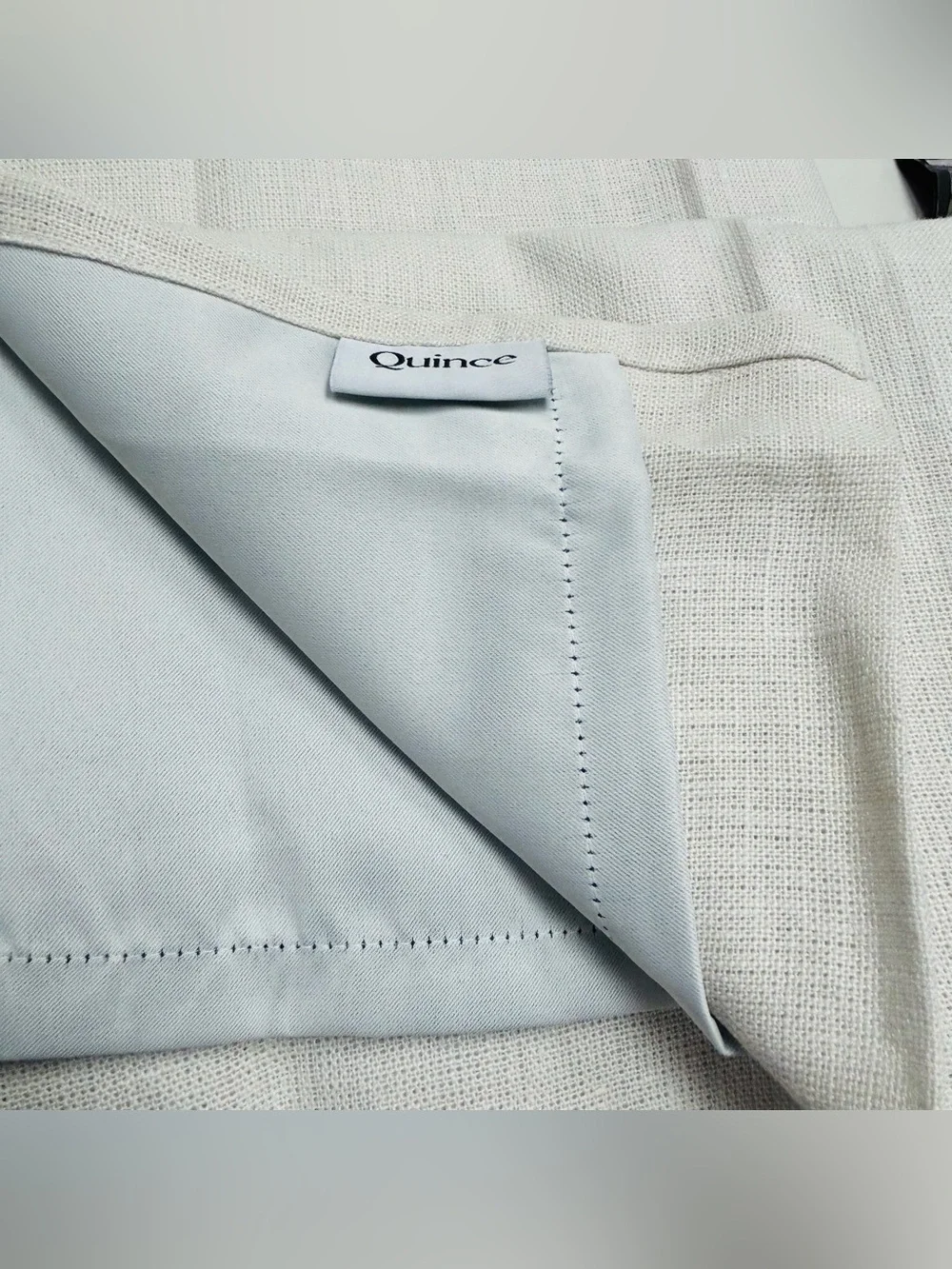 NWT QUINCE 2 48x84 Heavyweight European Linen Room Darkening Curtains Cloud 9217
